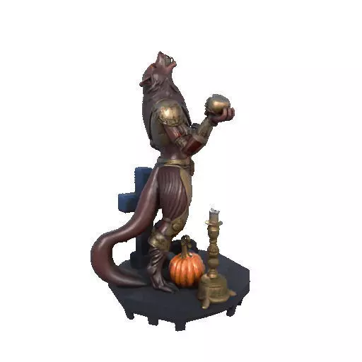 2527Halloween Werewolf with Skull and Grave Scene 3D Model 3D print model_21