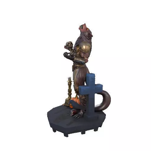 2527Halloween Werewolf with Skull and Grave Scene 3D Model 3D print model_35