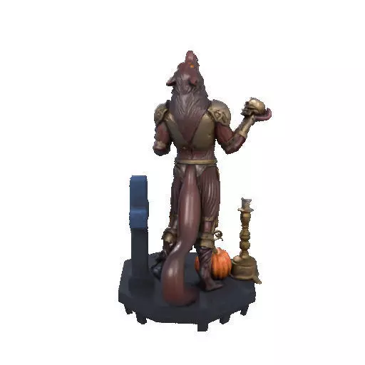 2527Halloween Werewolf with Skull and Grave Scene 3D Model 3D print model_26