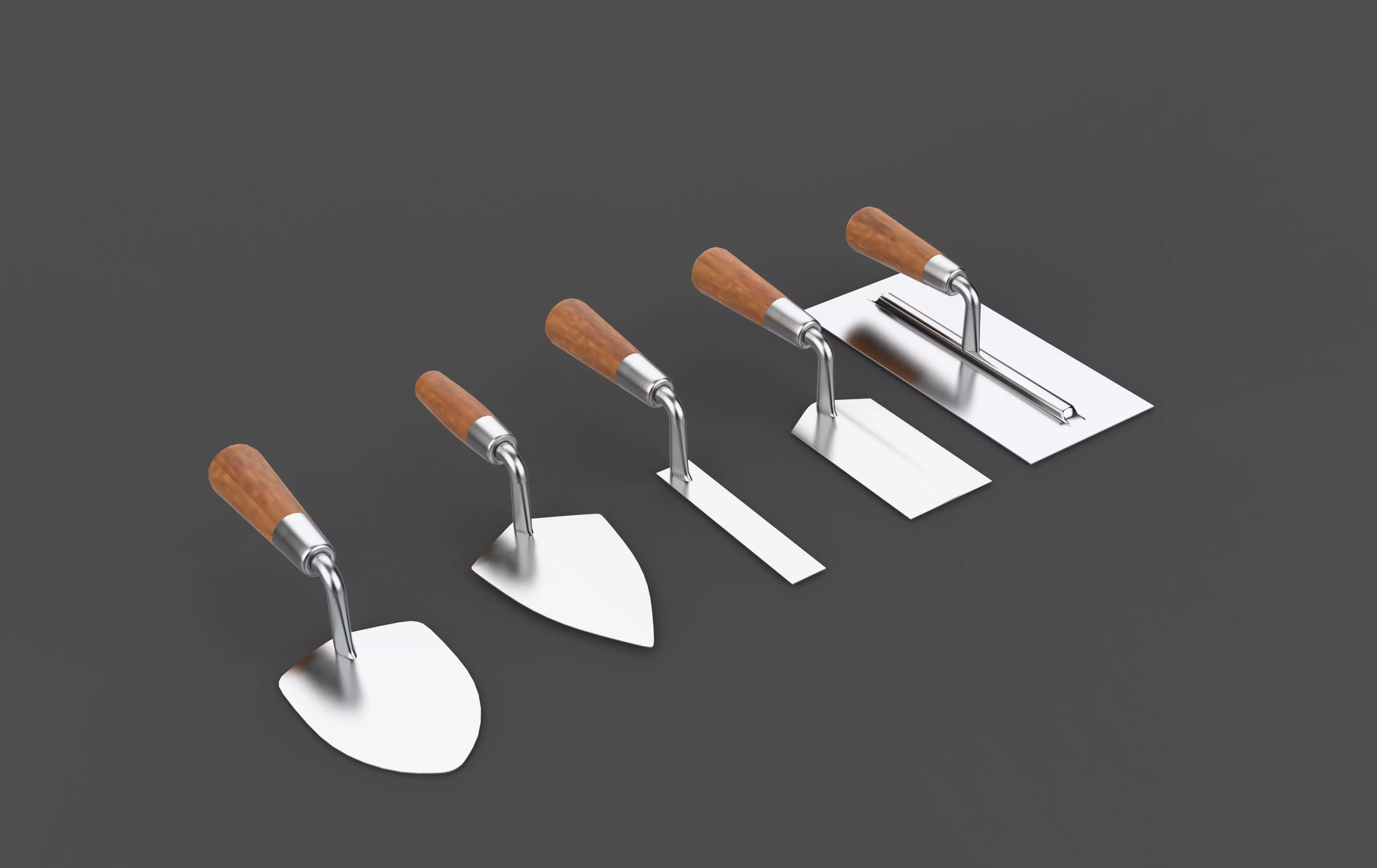 Masonry trowel 3D model_8