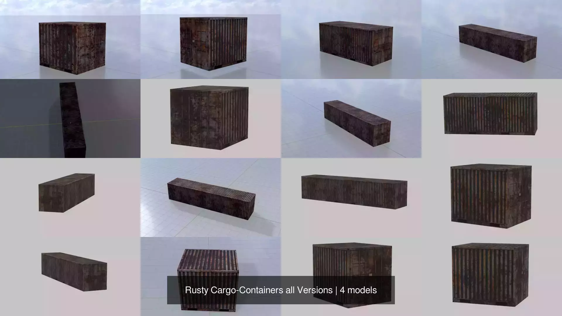 Rusty Cargo-Containers all Versions 3D Model Collection_6
