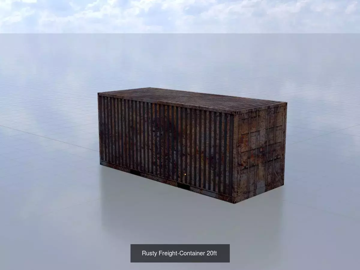 Rusty Cargo-Containers all Versions 3D Model Collection_9