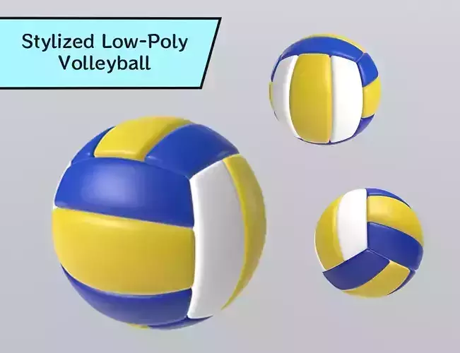 Stylized Low-Poly Volleyball Low-poly 3D model