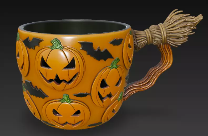 Halloween Pumpkin Cup 3D print model_0