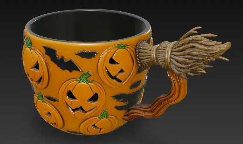 Halloween Pumpkin Cup 3D print model_1