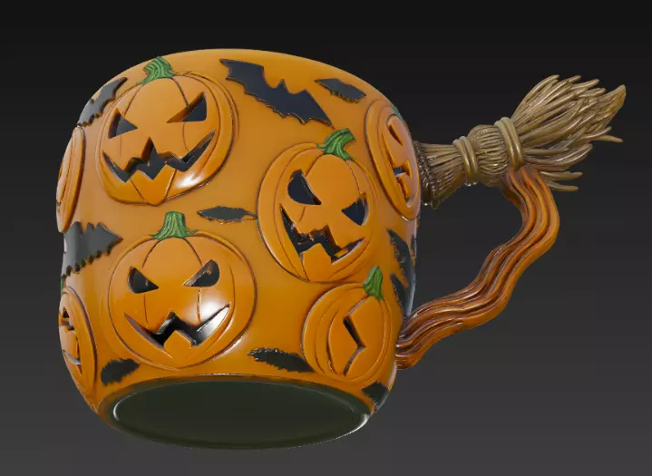 Halloween Pumpkin Cup 3D print model_3