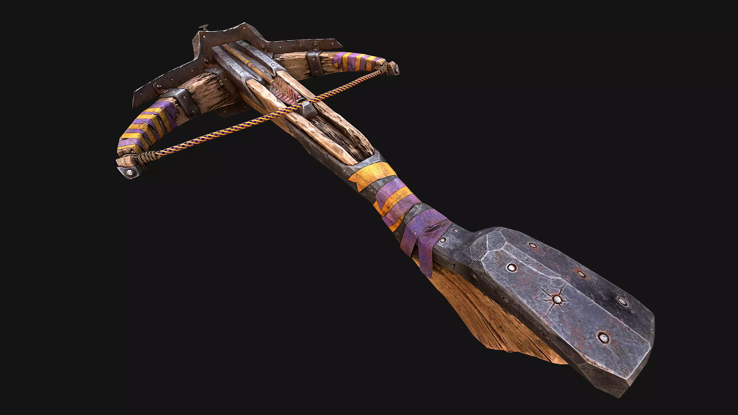 Medieval Crossbow Weapon Rack Stand Armory Pack Low-poly 3D model_11