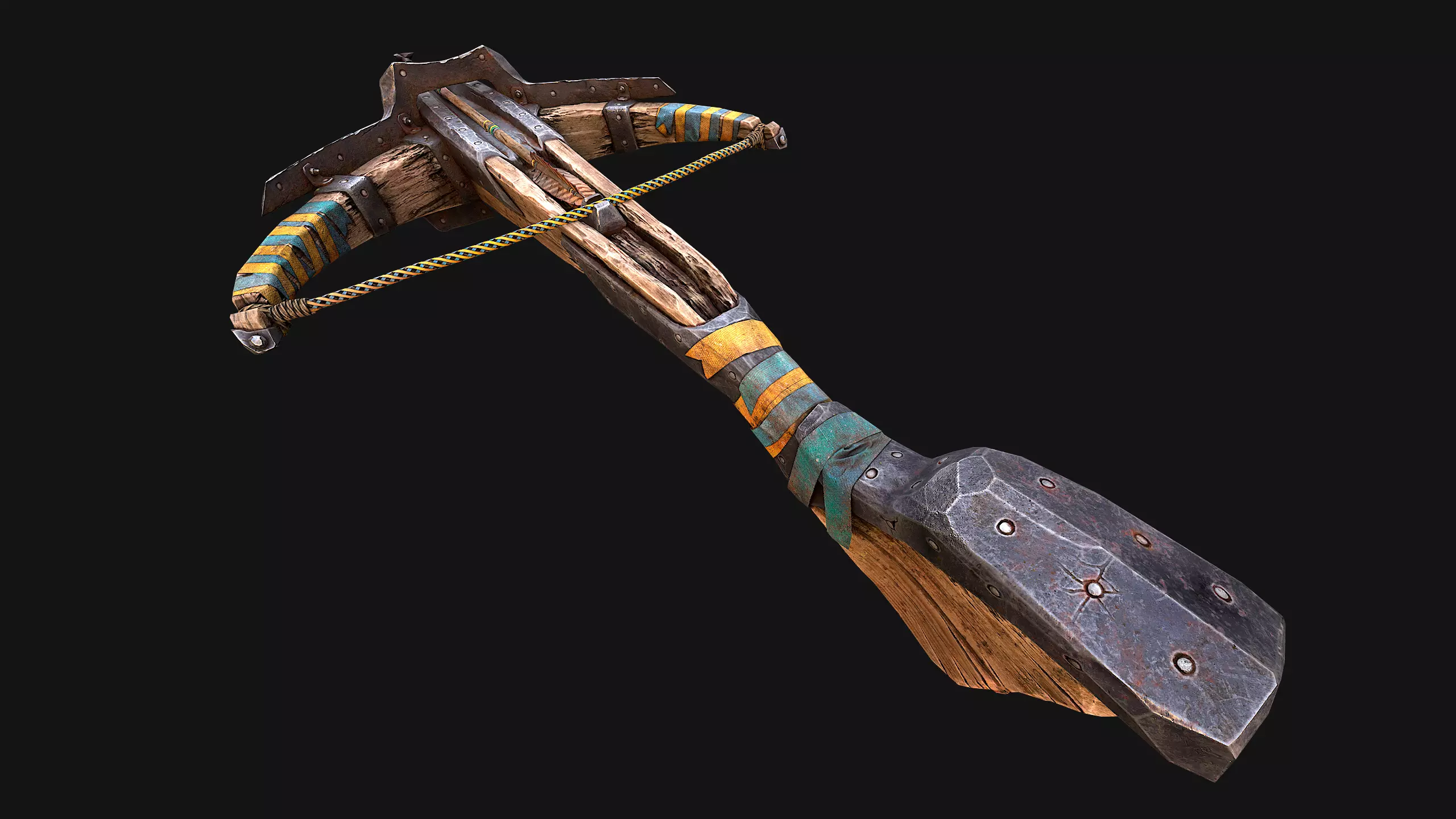 Medieval Crossbow Weapon Rack Stand Armory Pack Low-poly 3D model_9