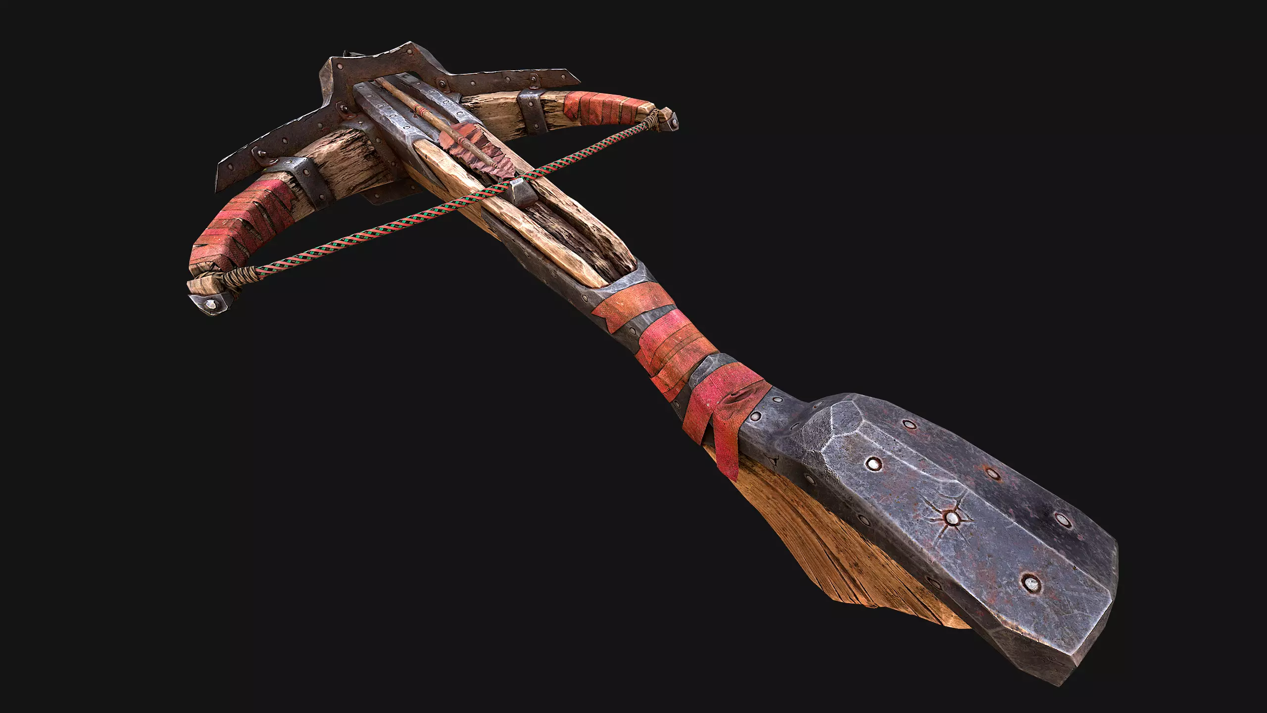 Medieval Crossbow Weapon Rack Stand Armory Pack Low-poly 3D model_8