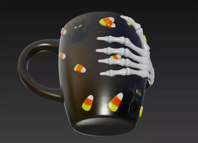Haunting Halloween cup 3D print model_2