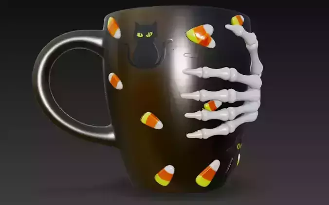 Haunting Halloween cup 3D print model Haunting Halloween cup 3D print model