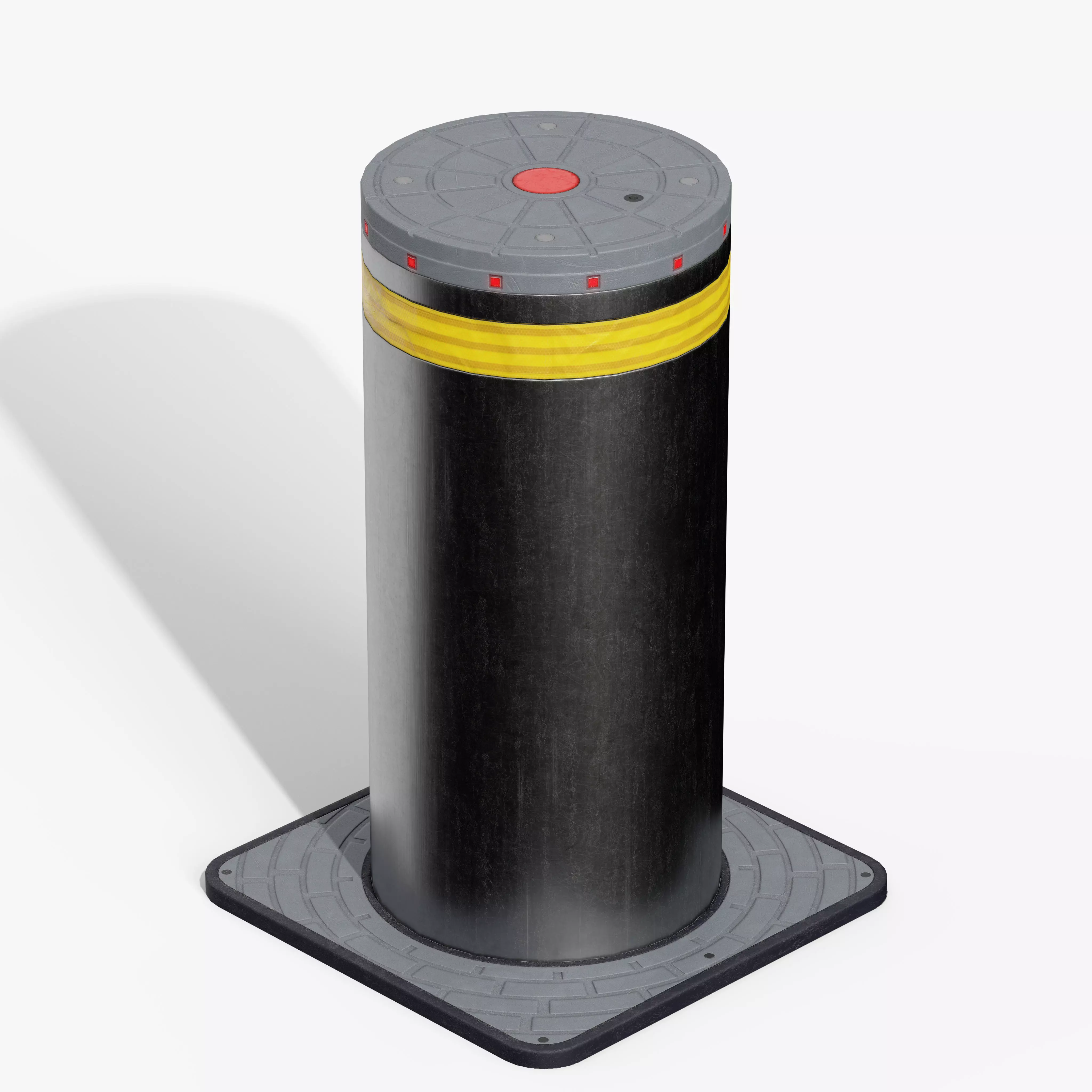 Hydraulic Bollard Low-poly 3D model_7