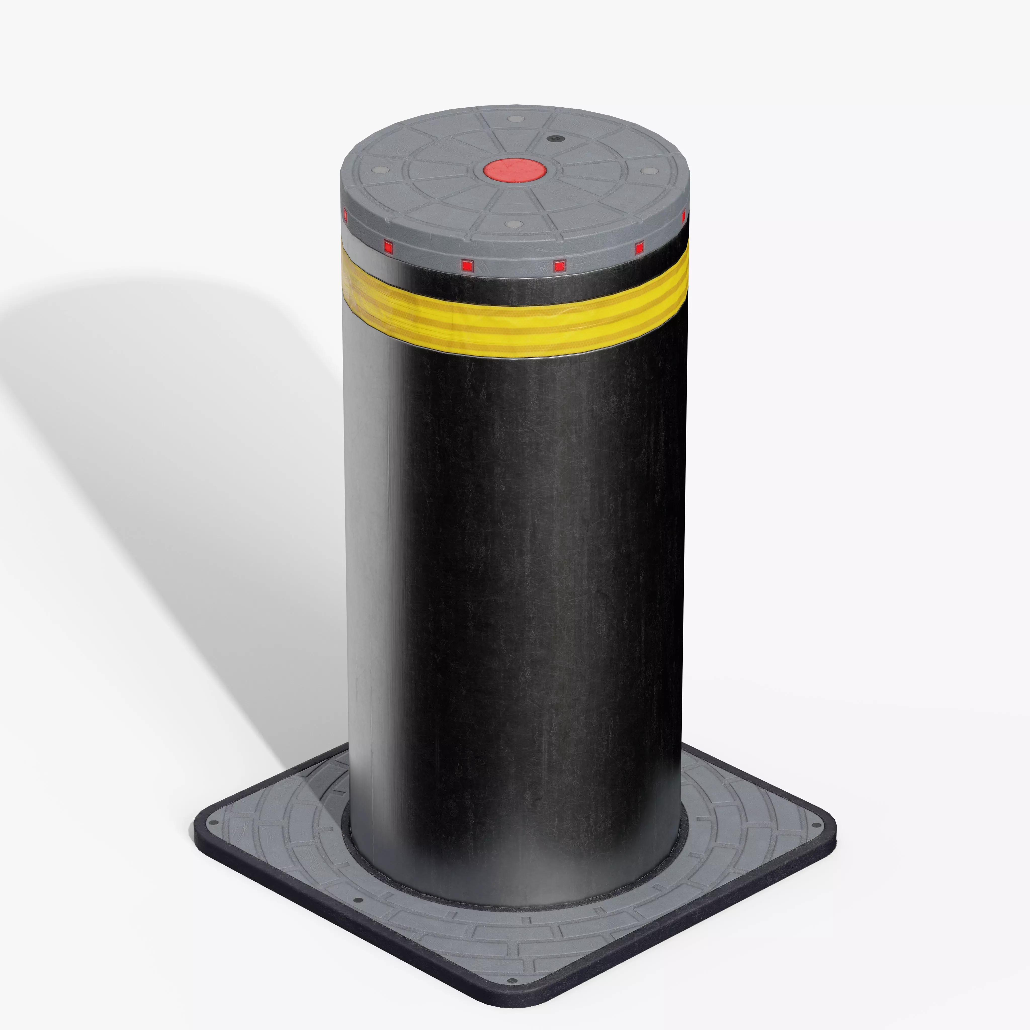 Hydraulic Bollard Low-poly 3D model_9