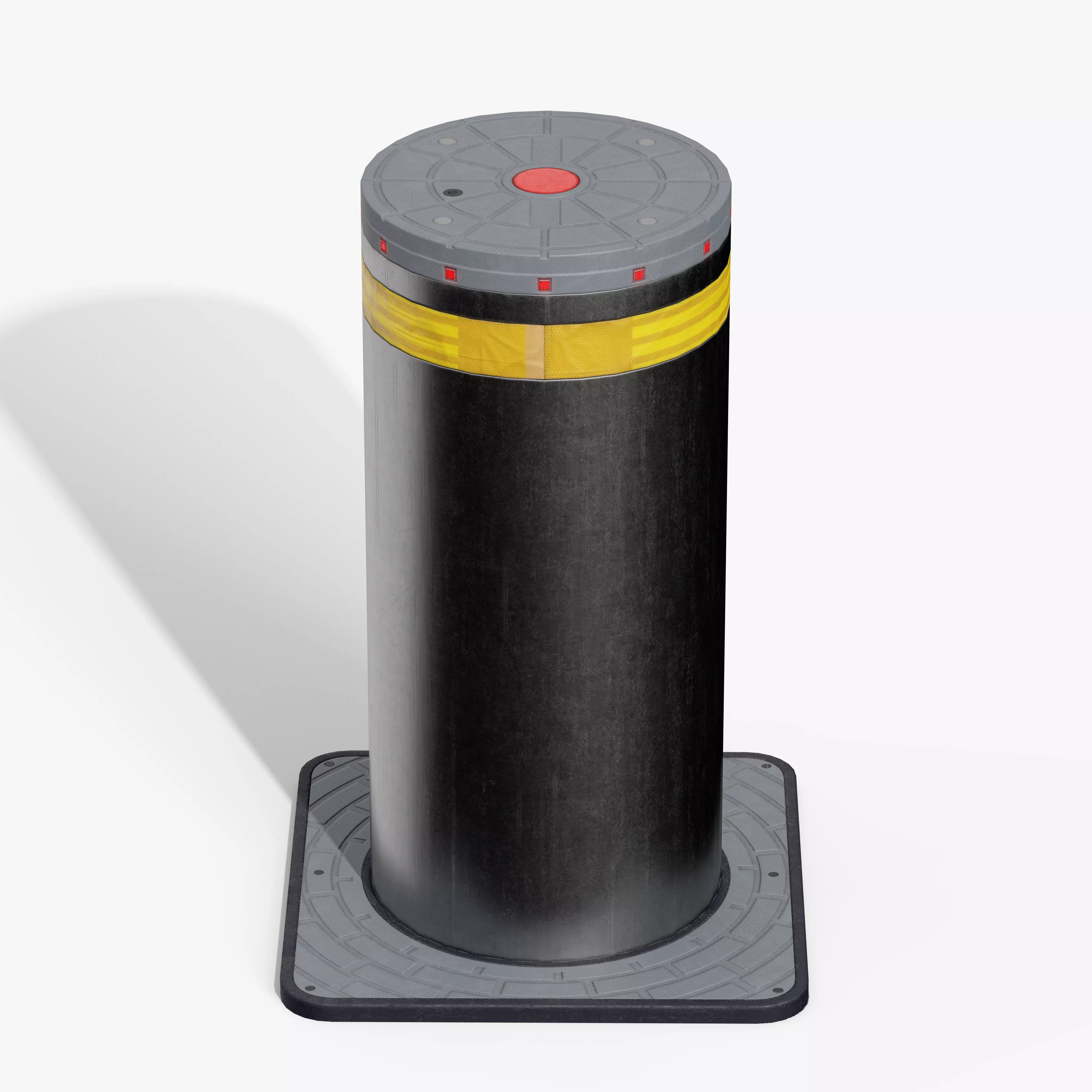 Hydraulic Bollard Low-poly 3D model_4