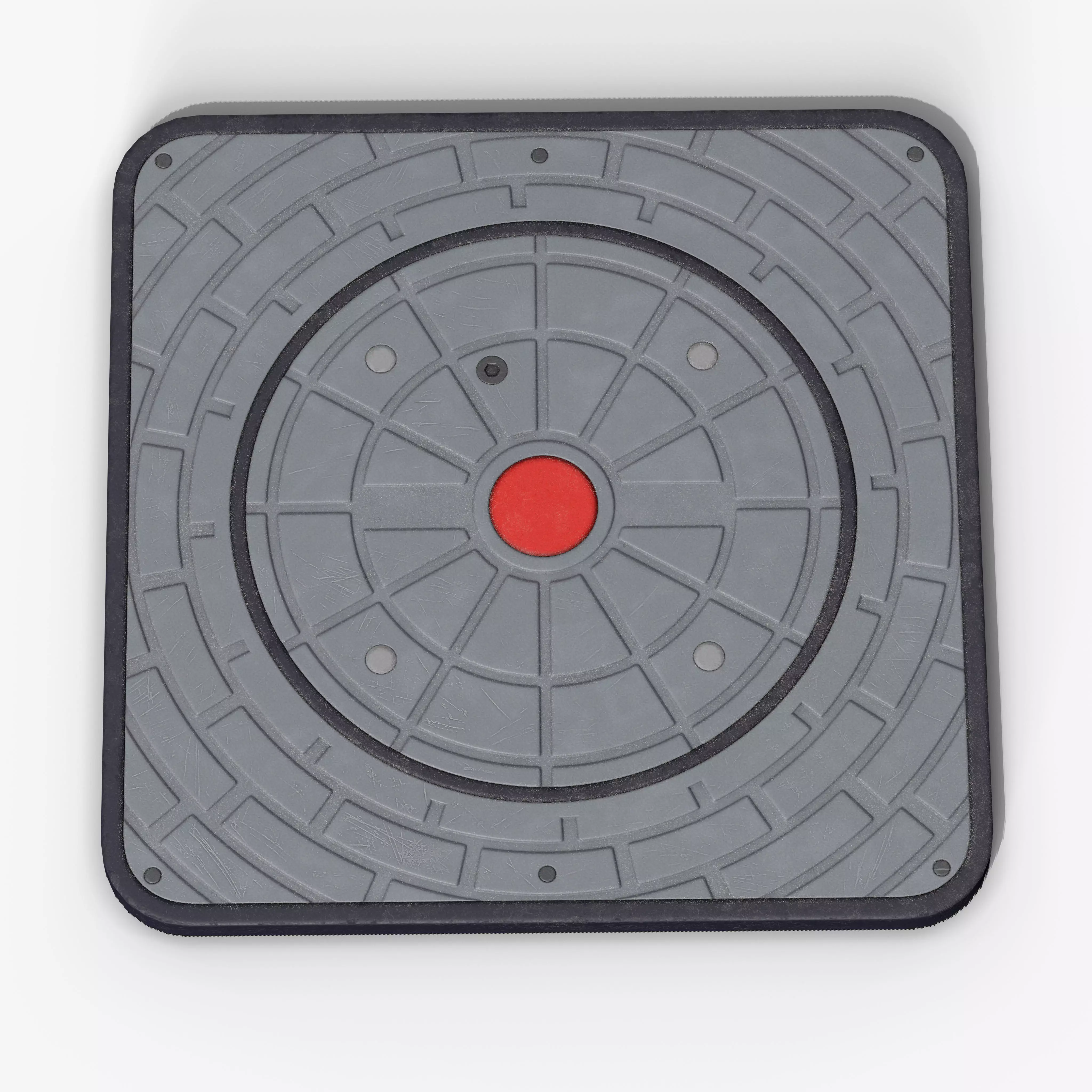 Hydraulic Bollard Low-poly 3D model_3