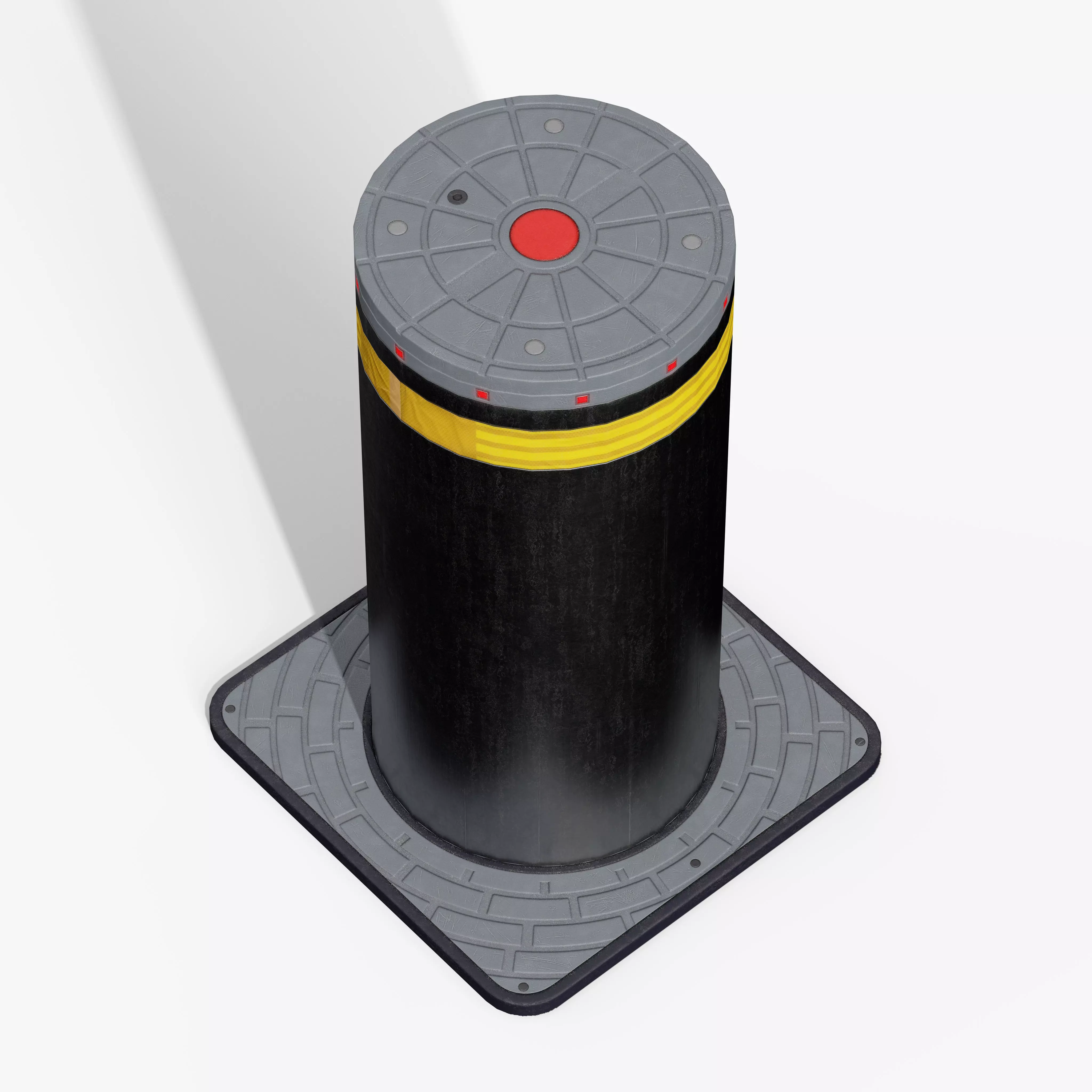 Hydraulic Bollard Low-poly 3D model_11