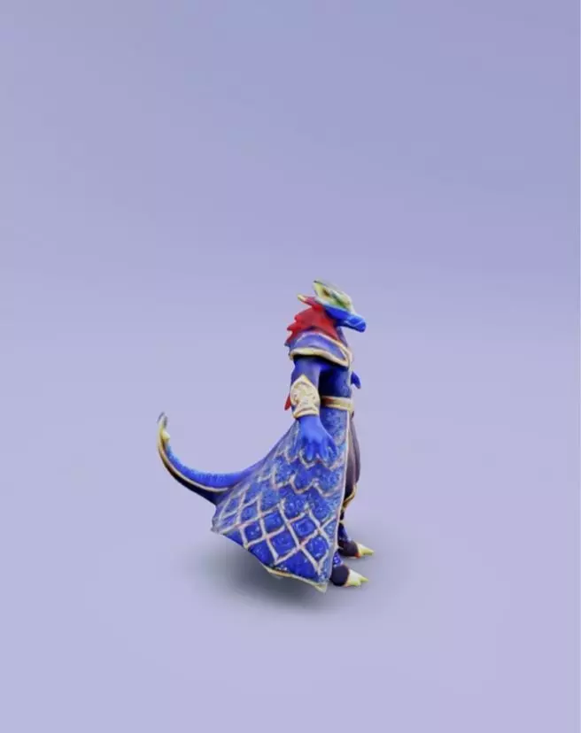 Fantasy half-dragon character 3D print model_0