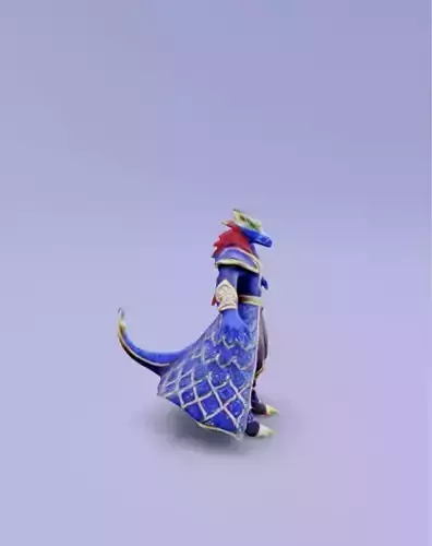 Fantasy half-dragon character 3D print model Fantasy half-dragon character 3D print model
