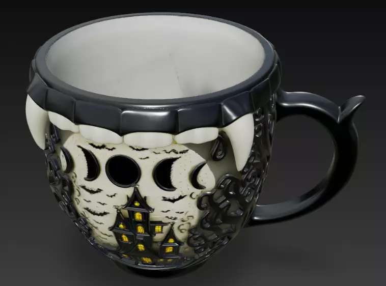 Haunted Moonlit Castle Mug 3D print model_3