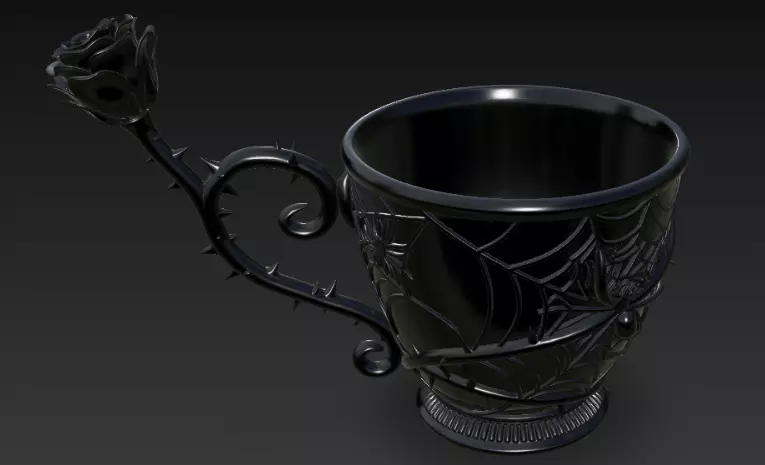 Halloween black cup 3D print model_0