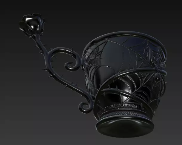 Halloween black cup 3D print model_3