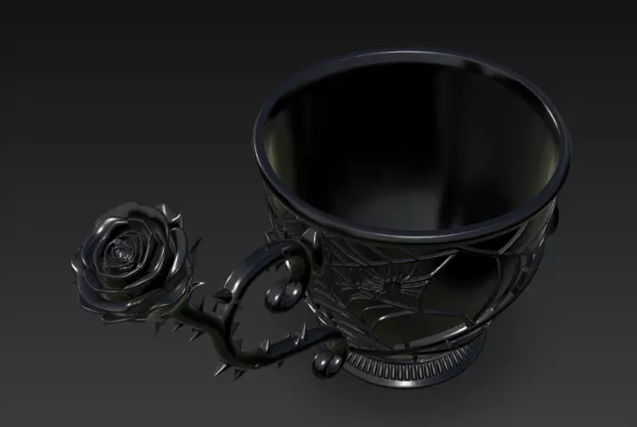 Halloween black cup 3D print model_2