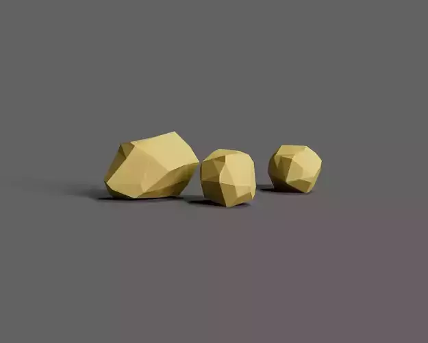 Simple Stylized Low Poly Rock