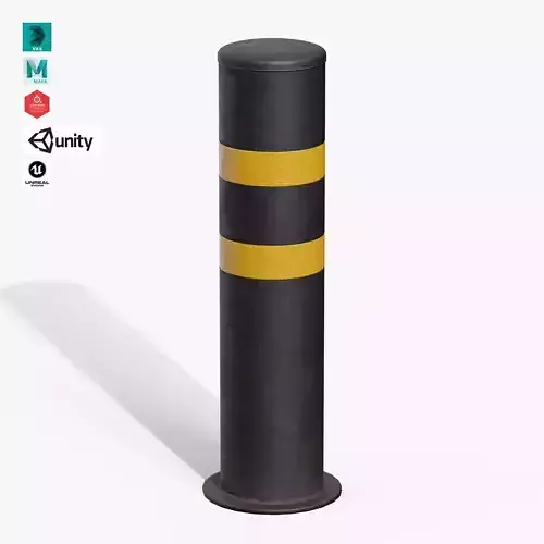 Bollard Post A Low-poly 3D model