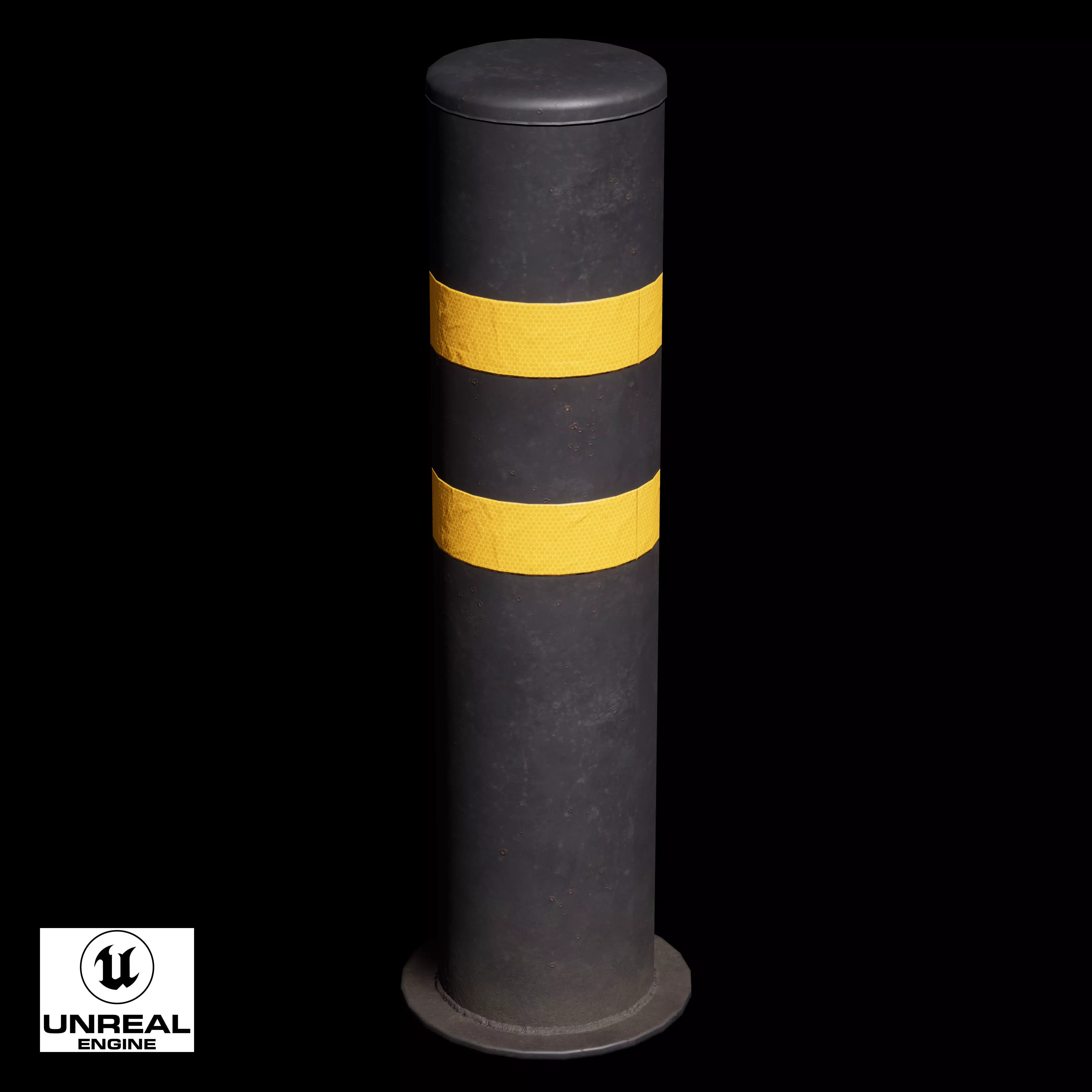 Bollard Post A Low-poly 3D model_11