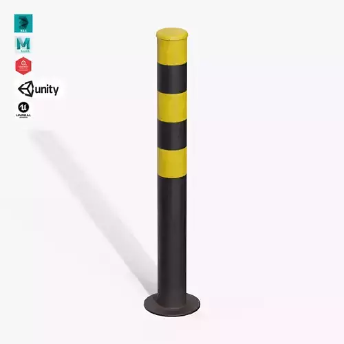 Bollard Post B Low-poly 3D model