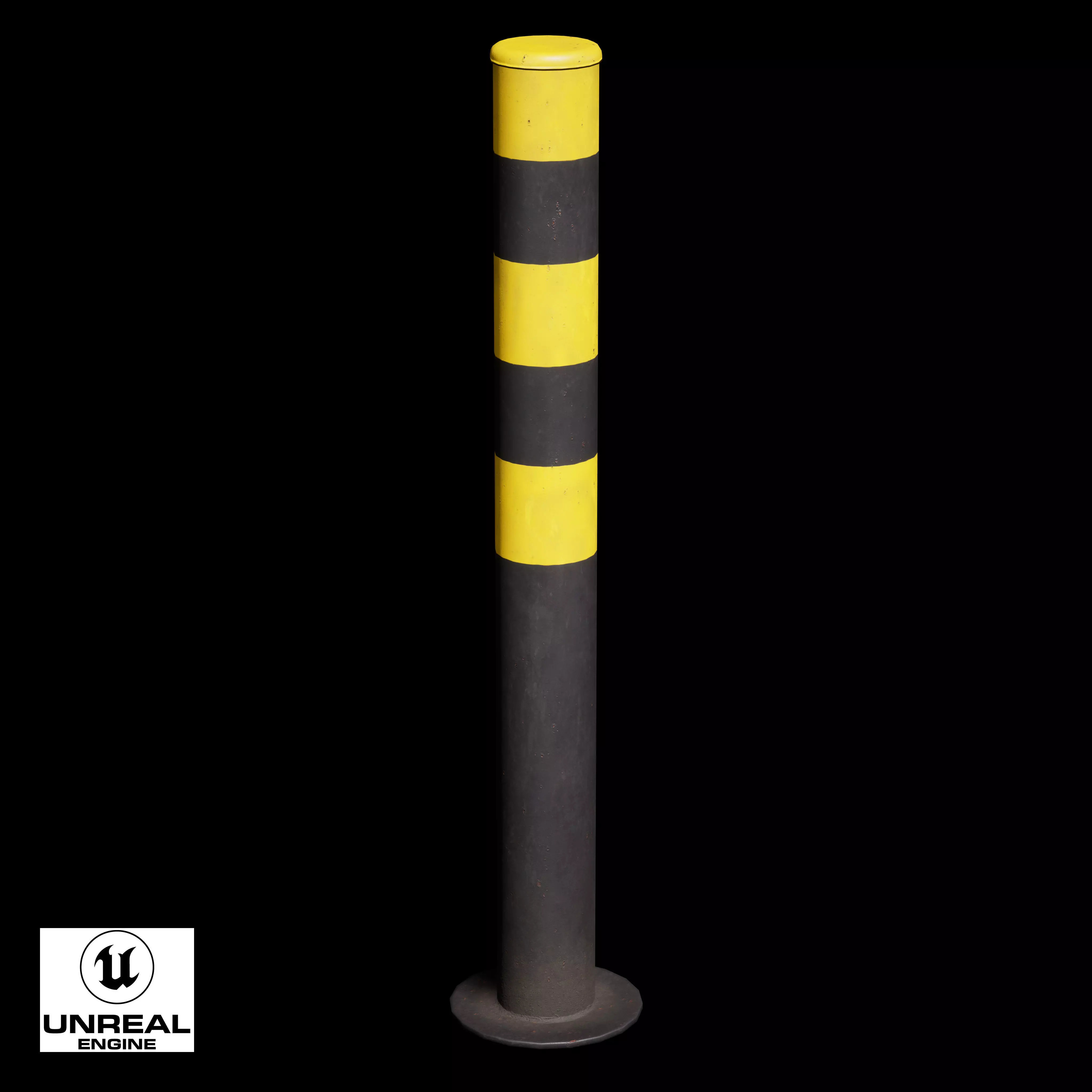 Bollard Post B Low-poly 3D model_11