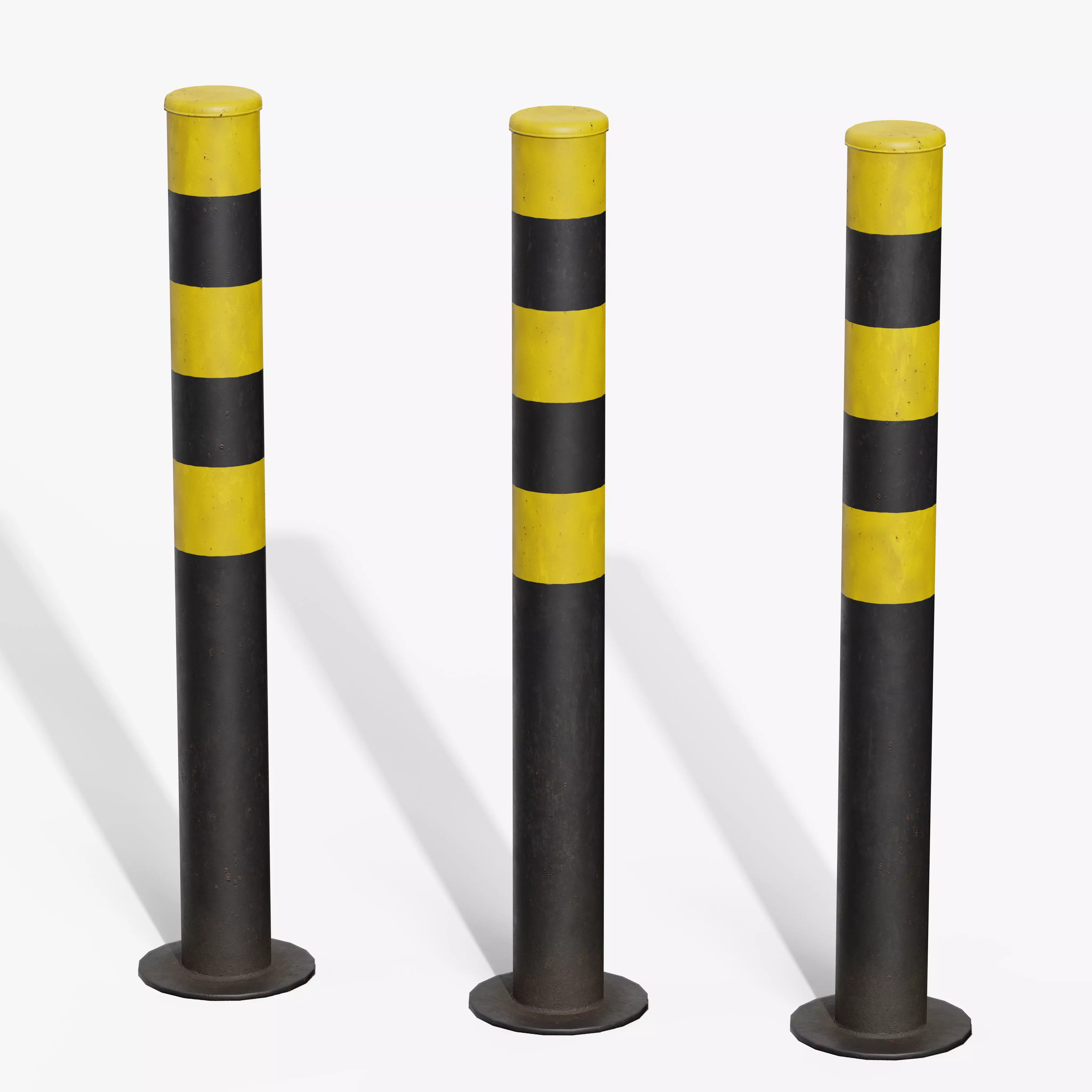 Bollard Post B Low-poly 3D model_9