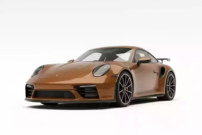 Porsche 911 Turbo S 992 Low-poly 3D model 5