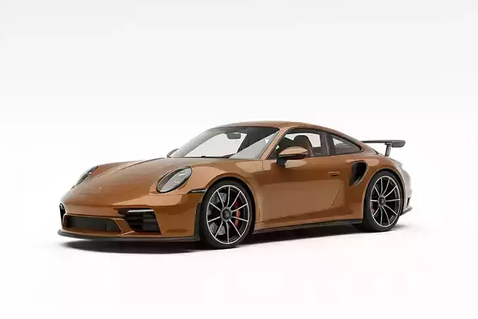 Porsche 911 Turbo S 992 Low-poly 3D model 2