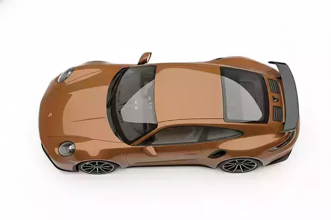 Porsche 911 Turbo S 992 Low-poly 3D model 6