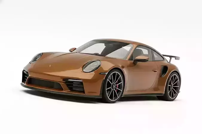 Porsche 911 Turbo S 992 Low-poly 3D model 4
