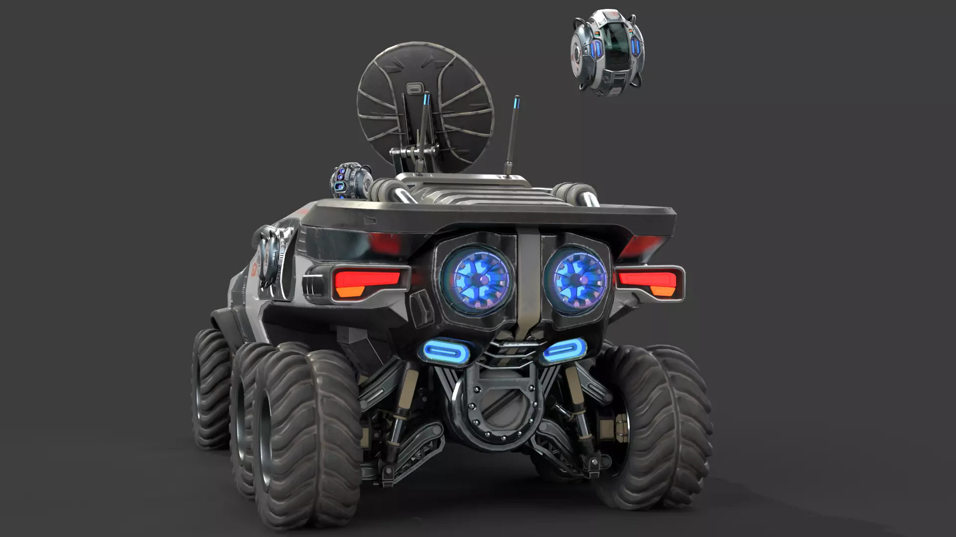 GX7 Scout Sci-Fi Exploration Vehicle with Docking Drone System 3D model_5