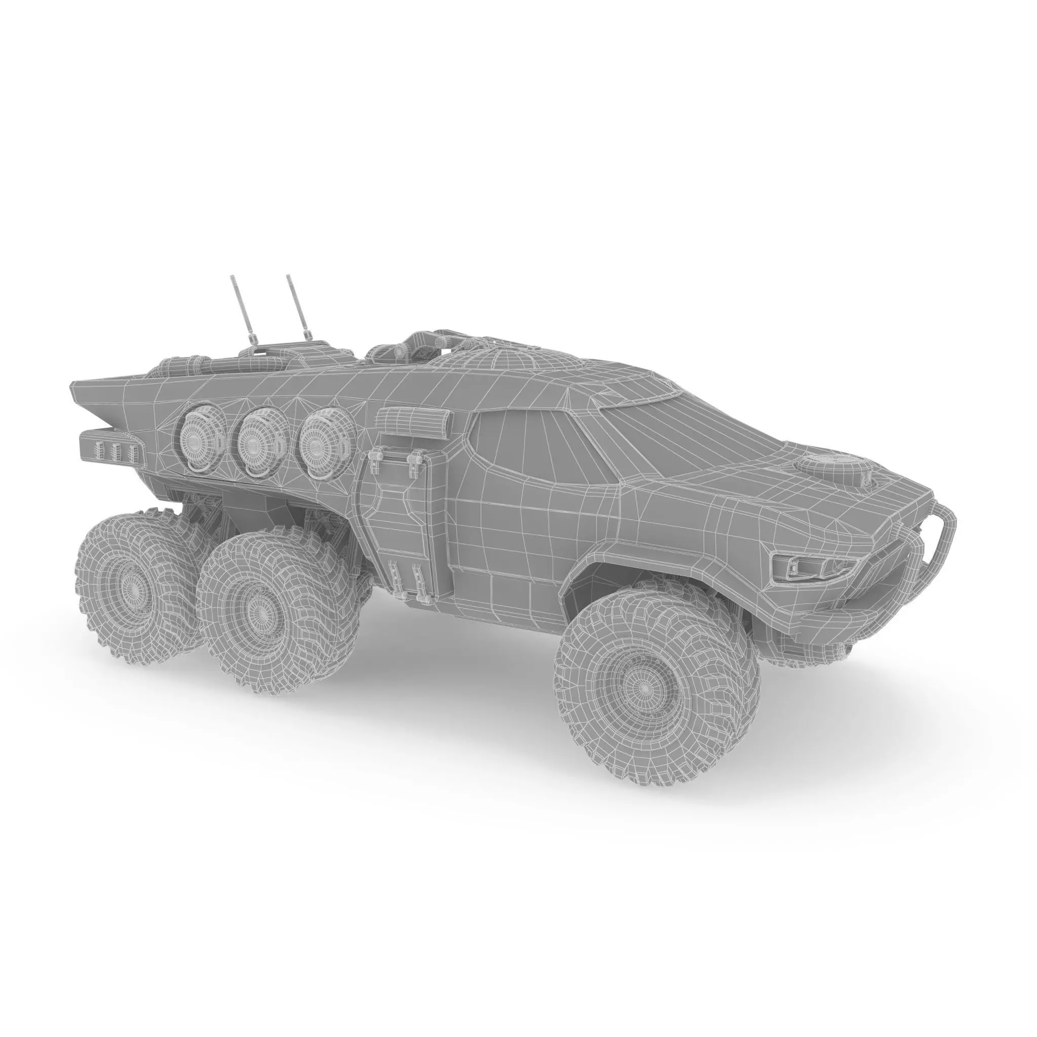 GX7 Scout Sci-Fi Exploration Vehicle with Docking Drone System 3D model_14