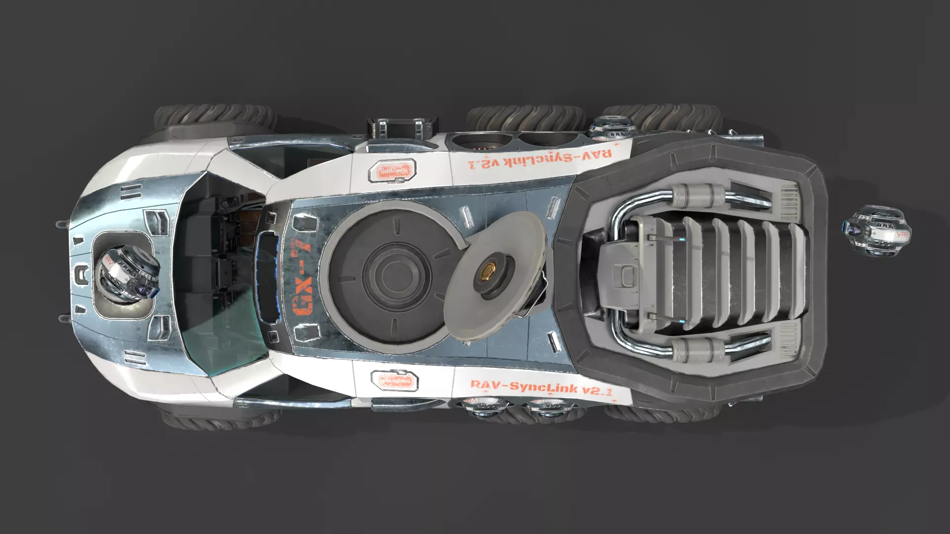 GX7 Scout Sci-Fi Exploration Vehicle with Docking Drone System 3D model_6