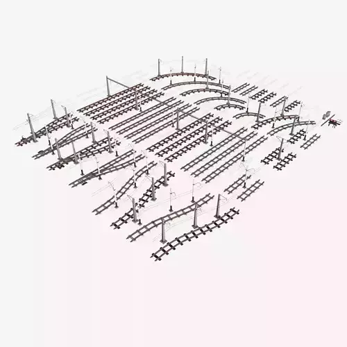 a set of electrified railway tracks and rails