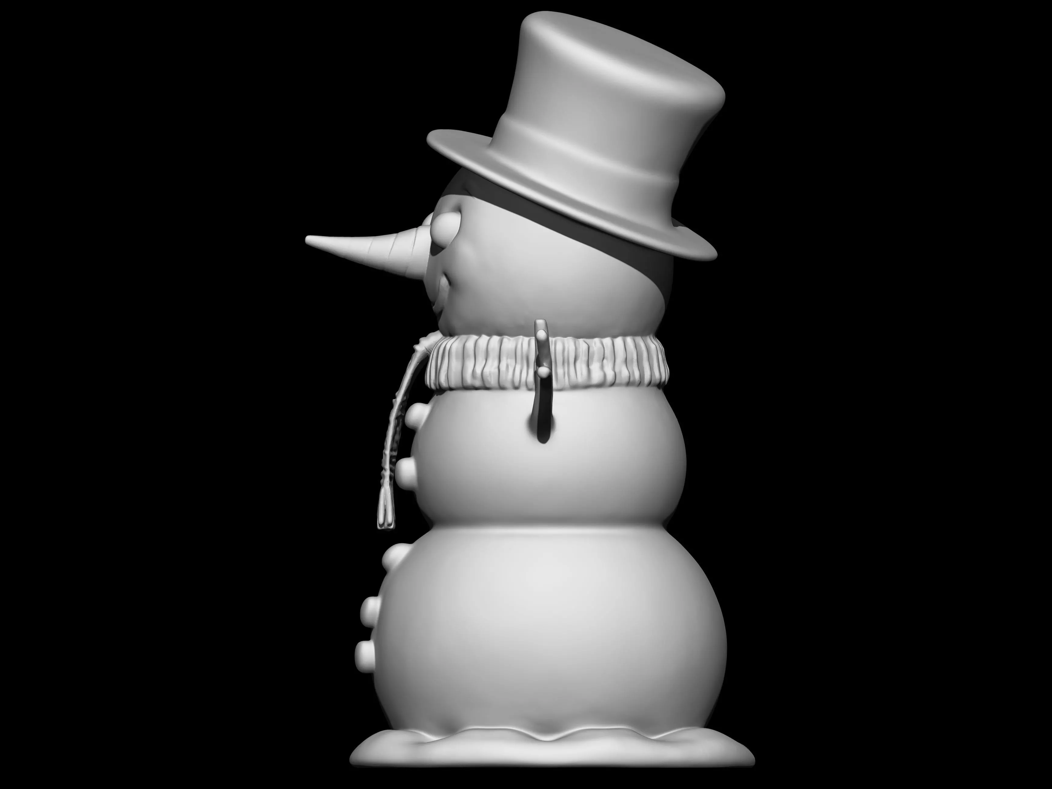 Cheery Cartoon Snowman 3D print model_2