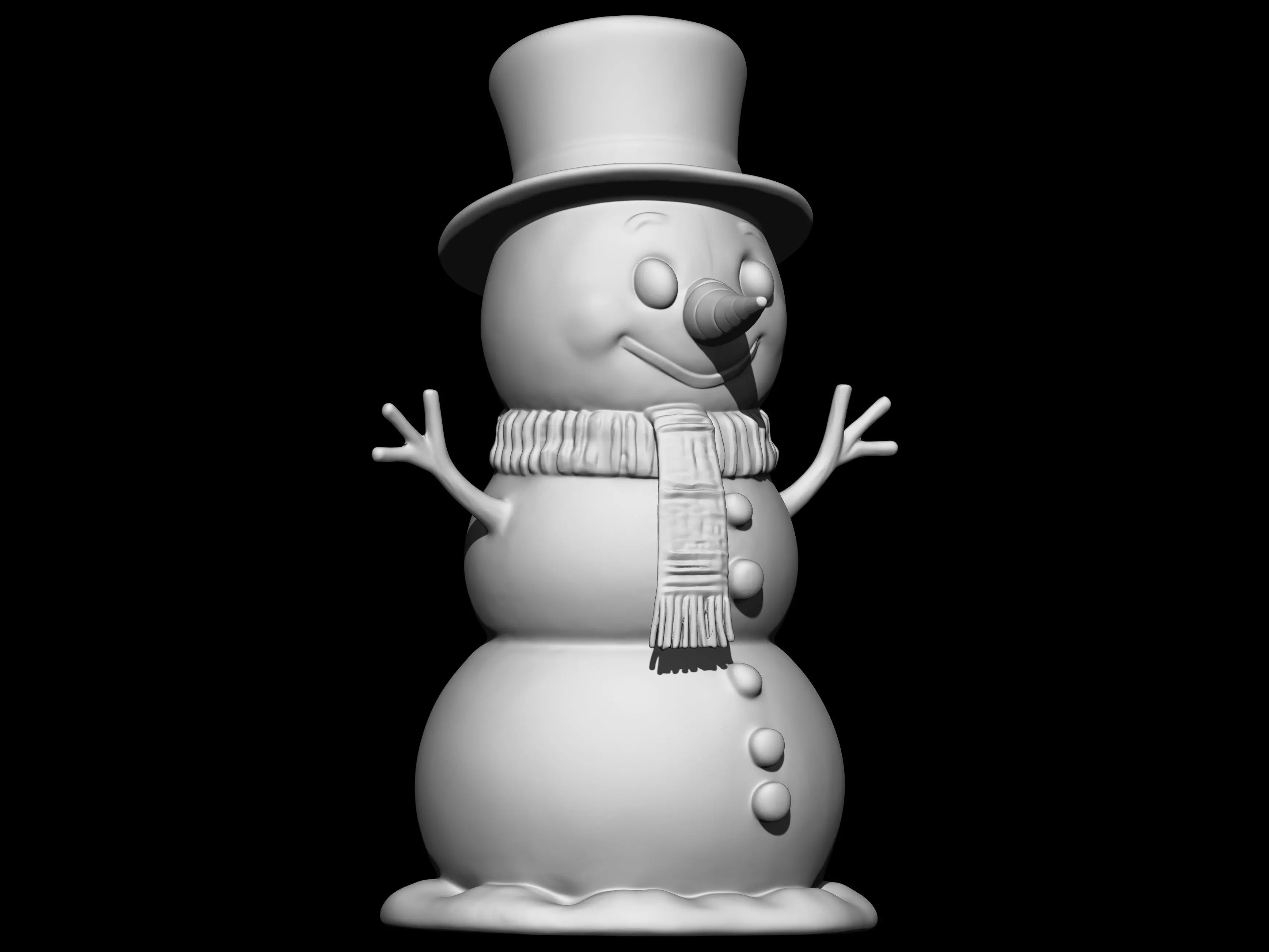 Cheery Cartoon Snowman 3D print model_3