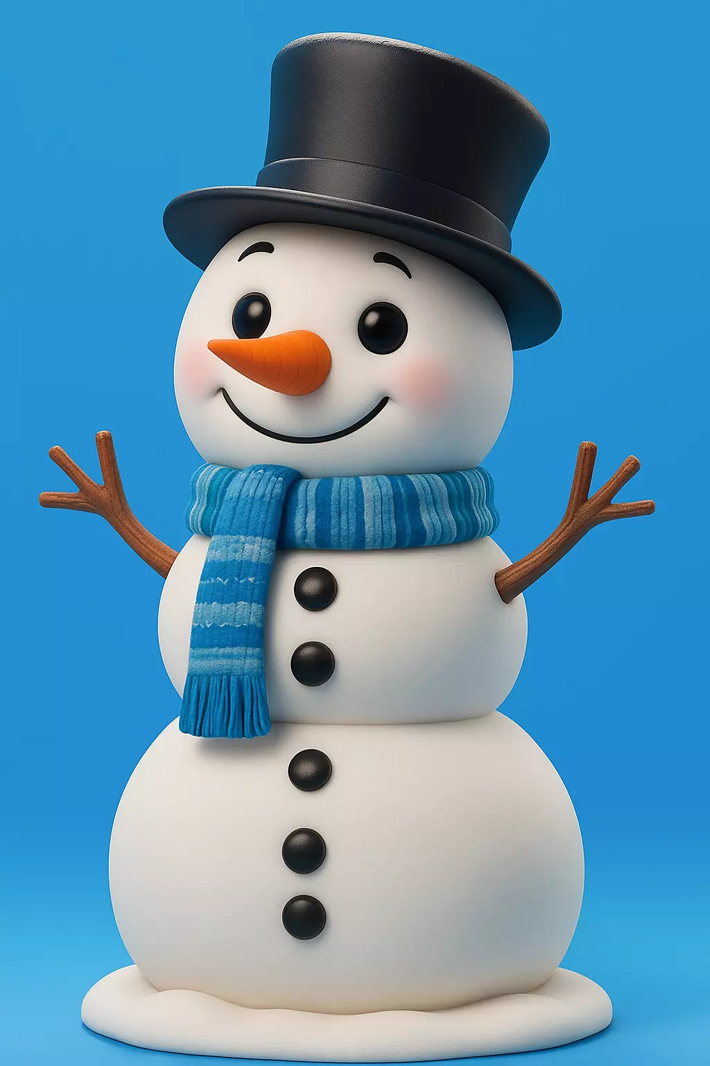 Cheery Cartoon Snowman 3D print model_0