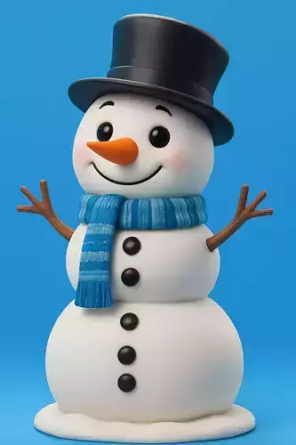 Cheery Cartoon Snowman 3D print model Cheery Cartoon Snowman 3D print model