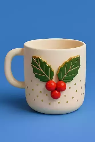 Berry Christmas Mug 3D print model