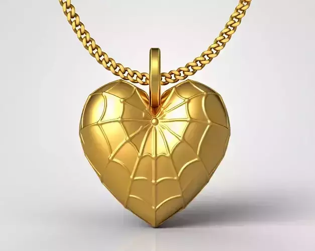 Web heart pendant charms - one inch pendant