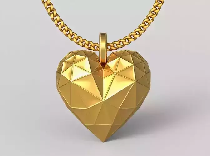 diamons heart pendant charms