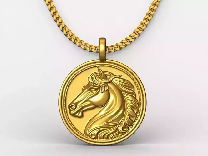 Horse coin pendant charms - one inch pendant