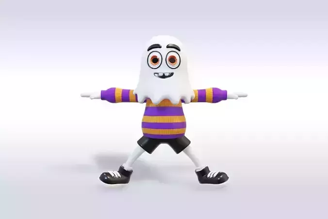Cheerful Ghost Boy Character Halloween 3D model Cheerful Ghost Boy Character Halloween 3D model