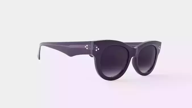 Eartha Smokey Grey Sunglasses Low-poly 3D model